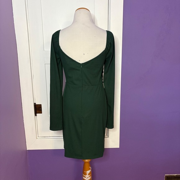 Hello Molly Green Kind of Voodoo Dress Mini Green Long Sleeve Sweetheart Large - Picture 3 of 7